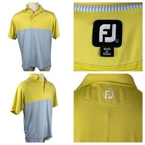 Men's‎ FootJoy Color Block Top, Striped Bottom Stretch Fabric Polo Large